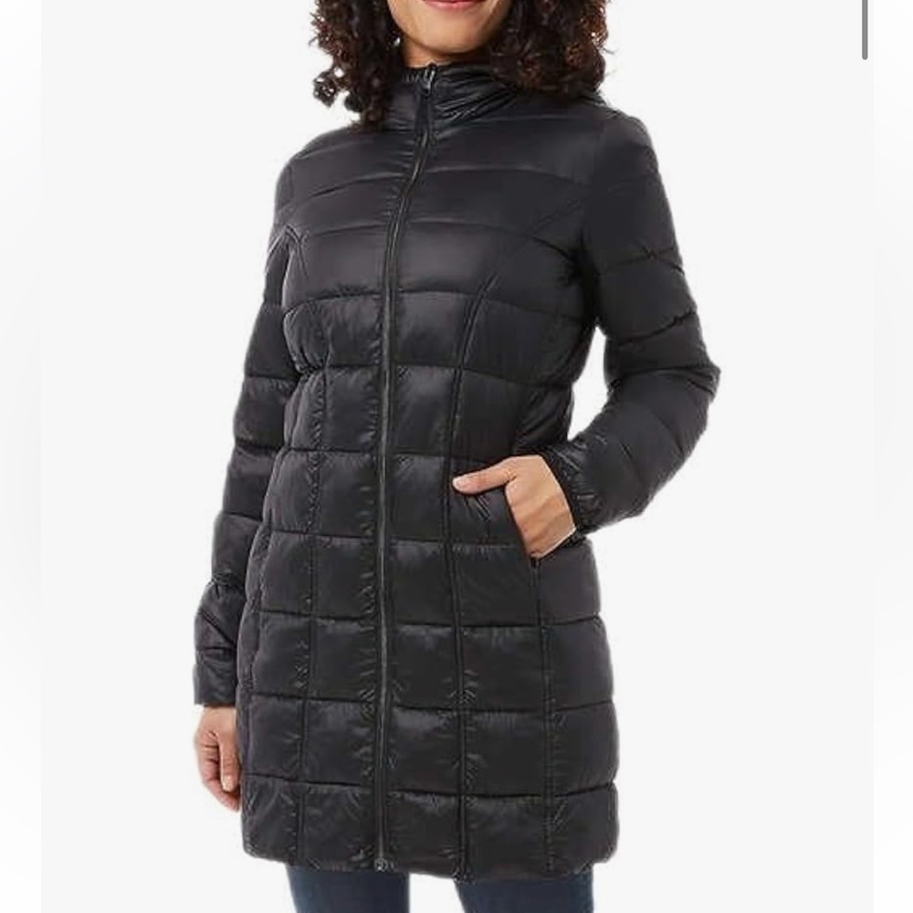 Aventure Ladies' 3/4 Length Puffer Jacket (Black, Large)